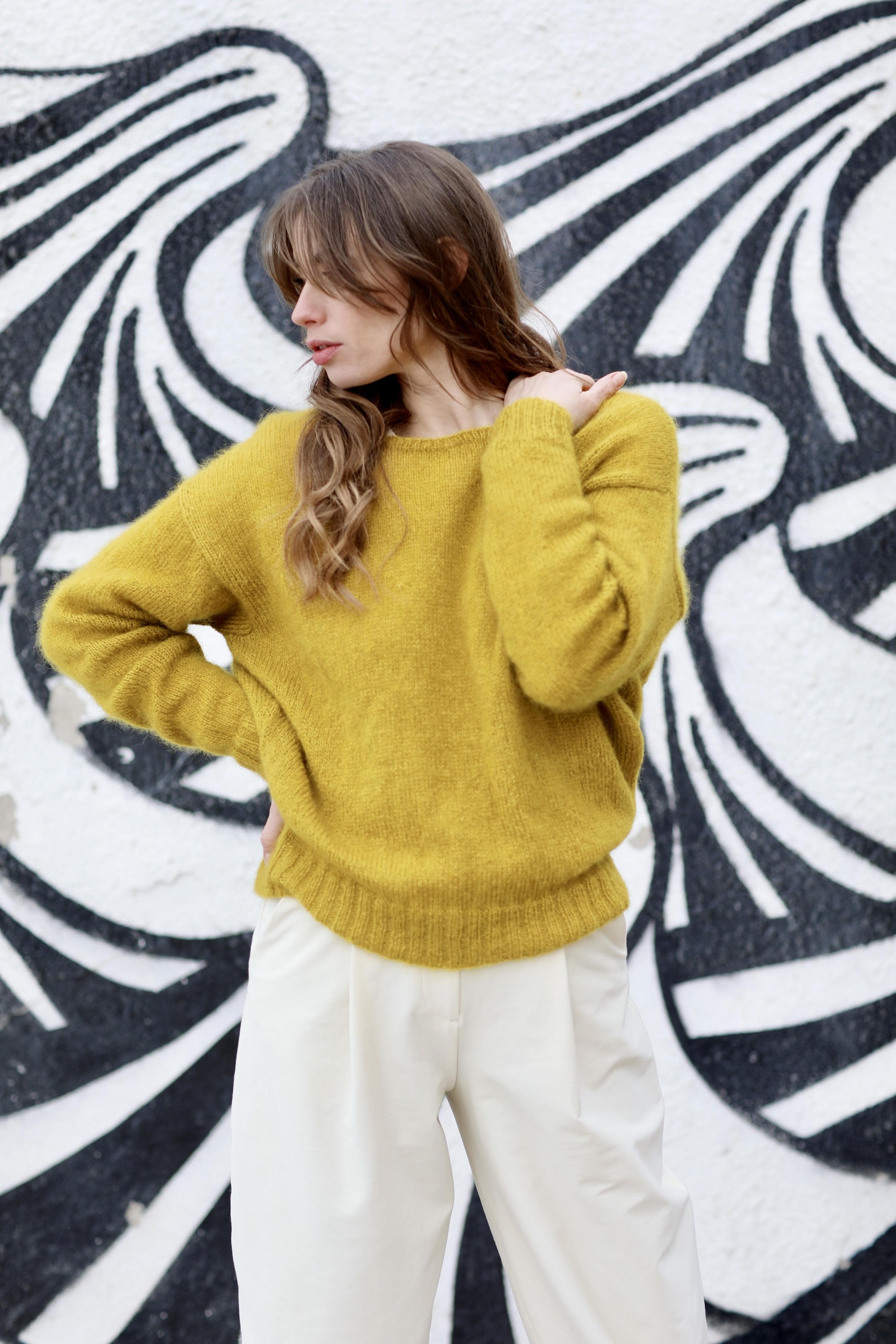 Anny Blatt Johannie Honey Moon kit maglia S verde mohair