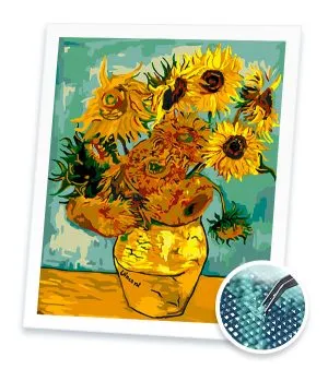 Il Filo di Arianna Tela Diamond Painting quadro 35x25 girasoli