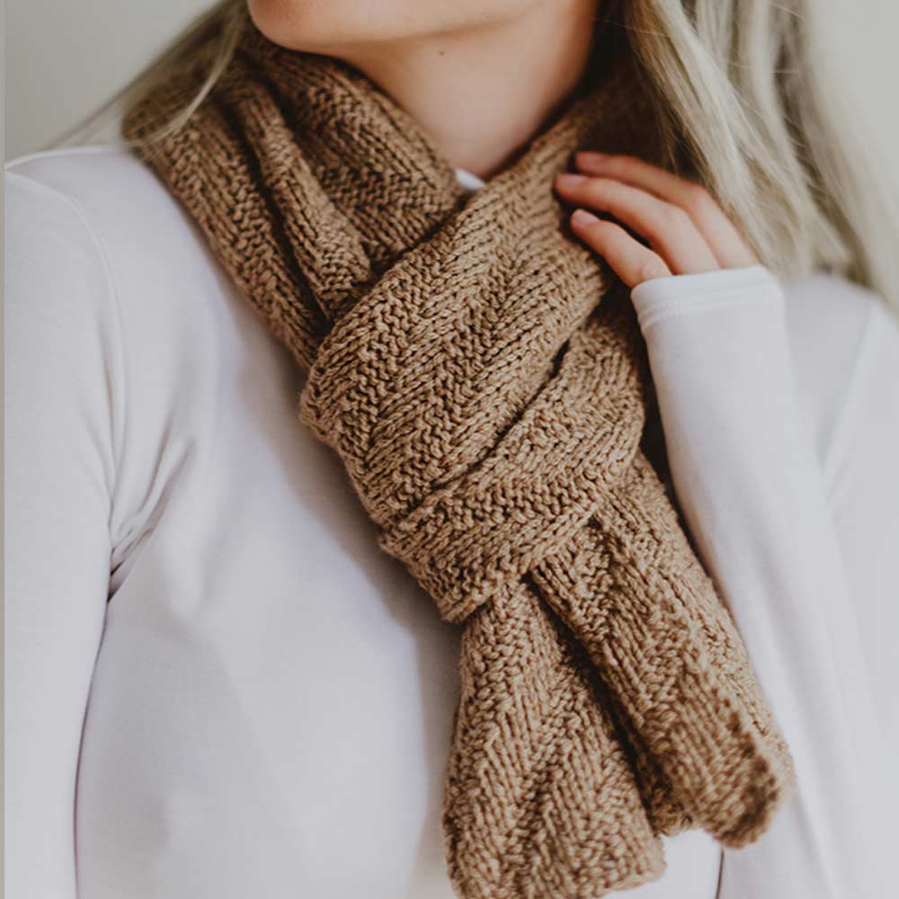 Pascuali Yulo Scarf schema sciarpa cammello 160 cm