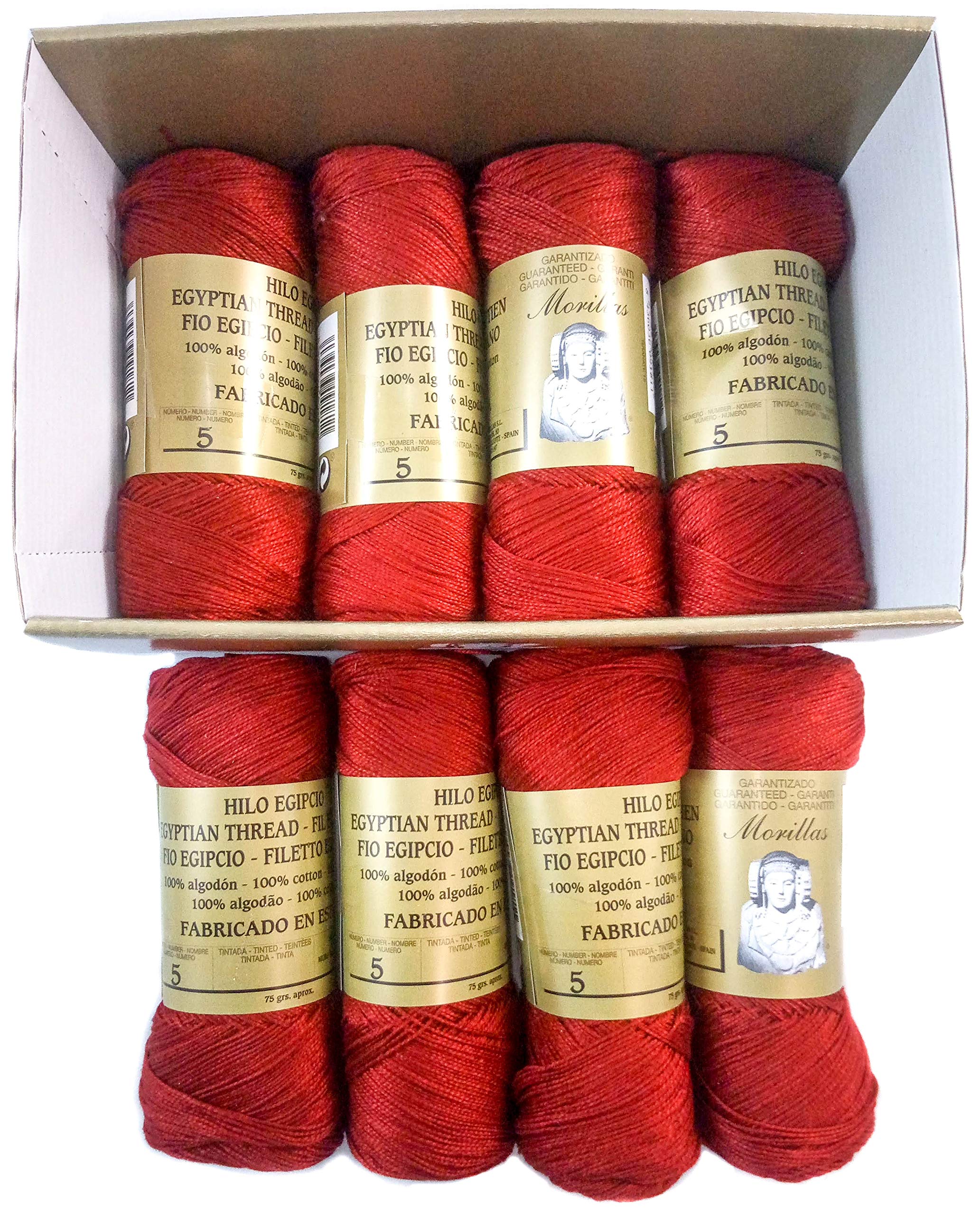 Morillas Zepelines Ne 5/2 filo di cotone granata 18 8 pezzi mercerizzato