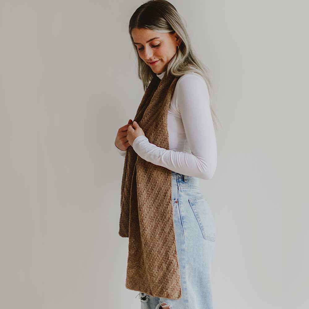 Pascuali Yulo Scarf schema sciarpa cammello 160 cm