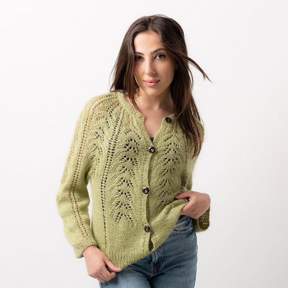 Pascuali Eyed Fern schema cardigan traforato
