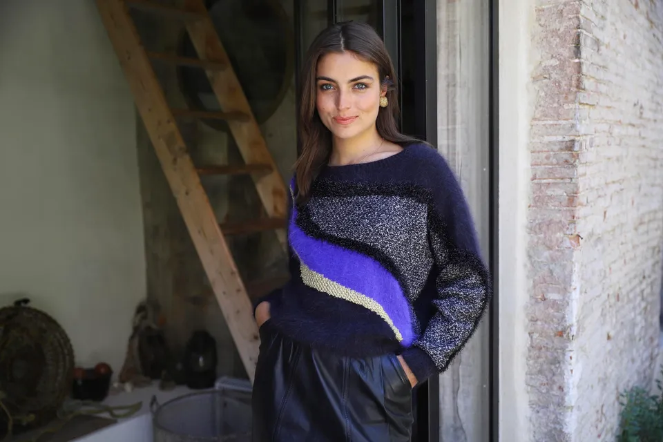 Anny Blatt Naomi pullover kit maglia angora jacquard