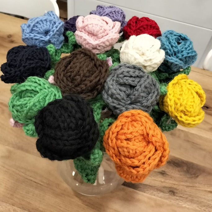 Gomitolorosa Flower Box rose uncinetto 15 pezzi fatte a mano