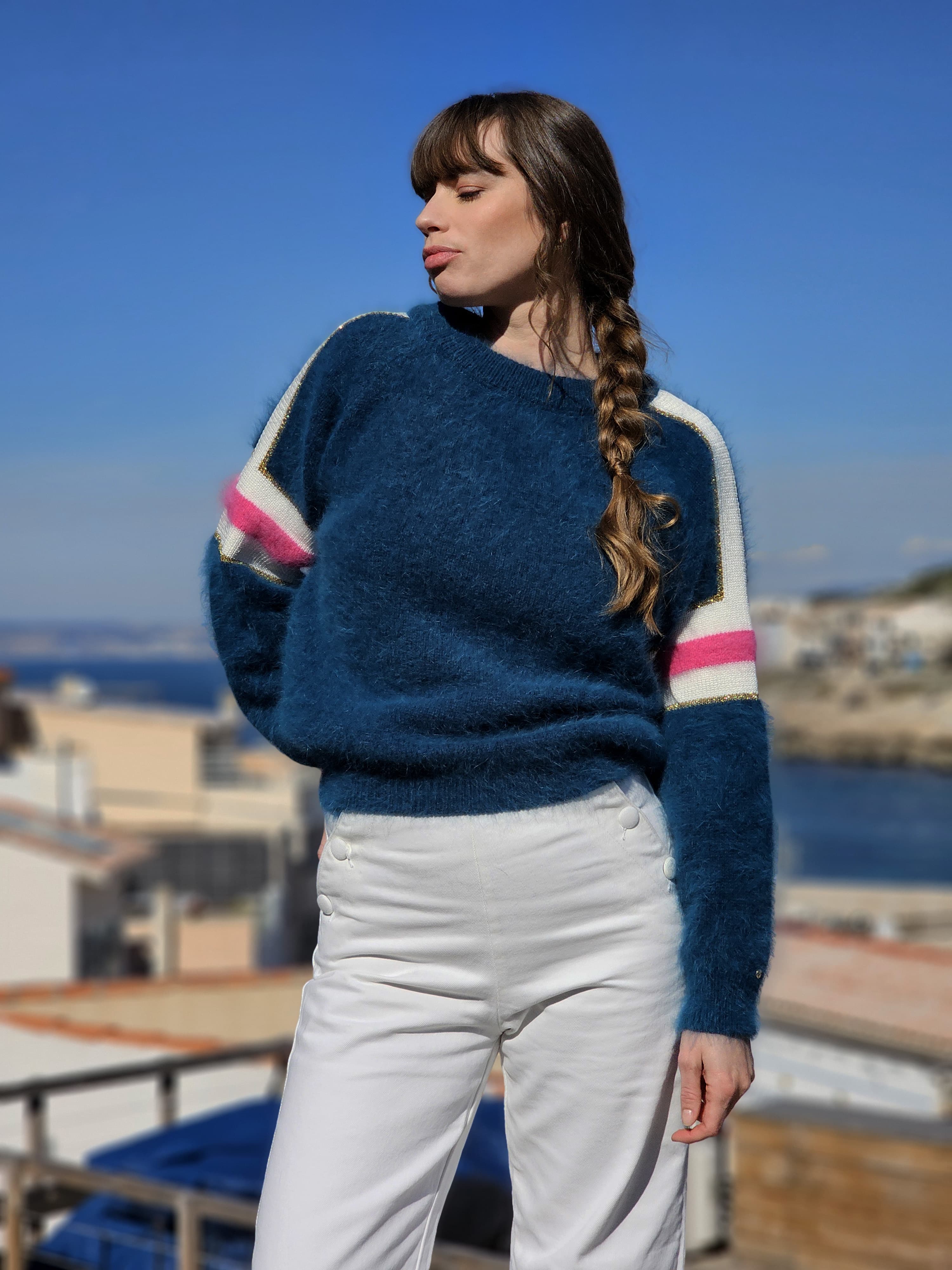 Annyblatt Ninon maglione angora pacifico