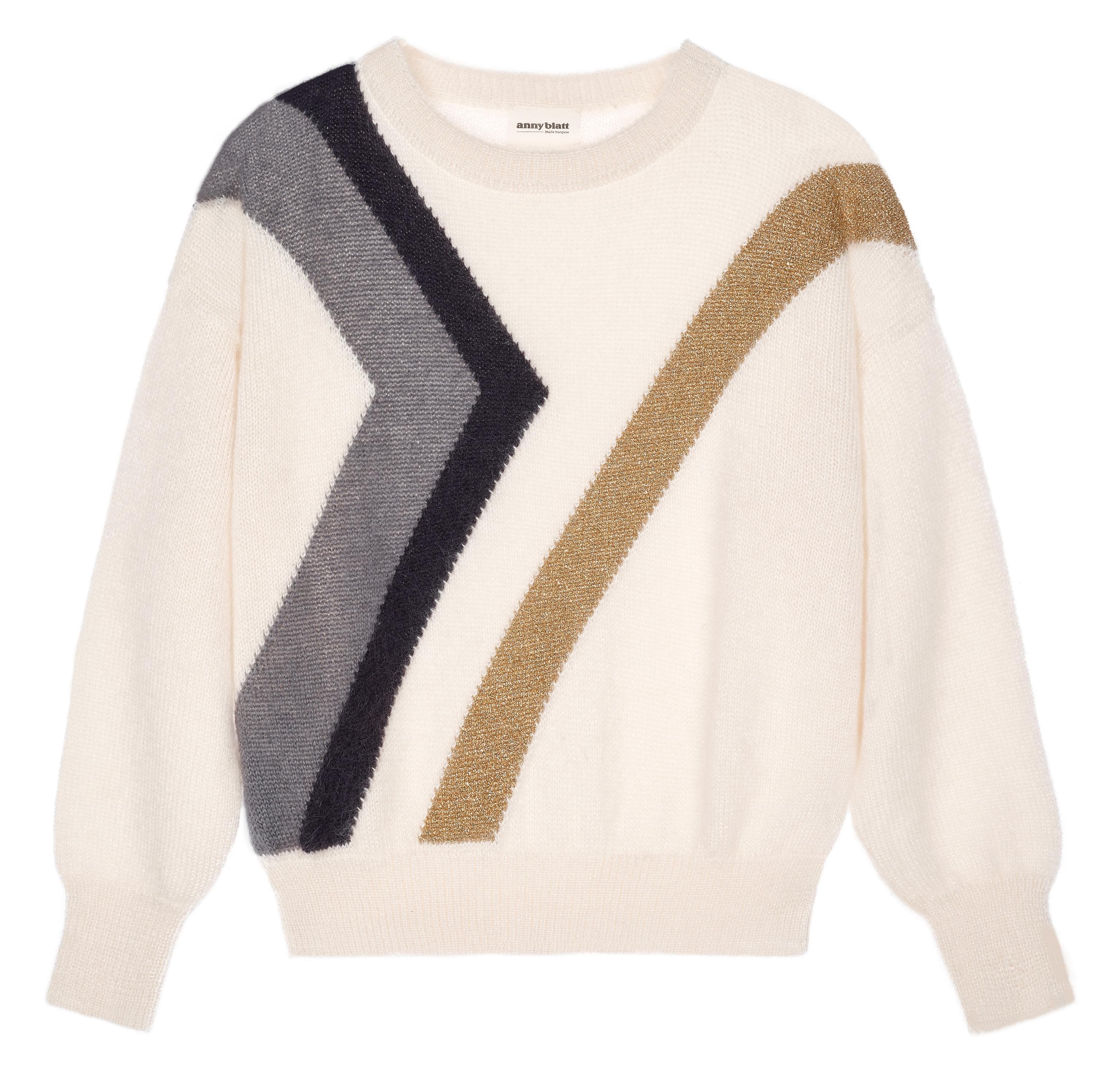 Annyblatt Ines maglione mohair Naturale e Mouette