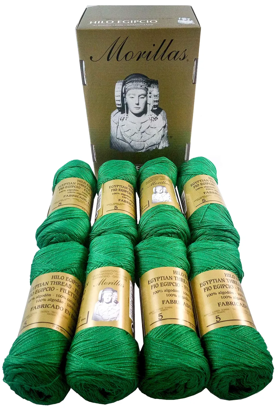 Morillas Zepelines Ne 5/2 cotone perlato verde 12 x8 tinta unita