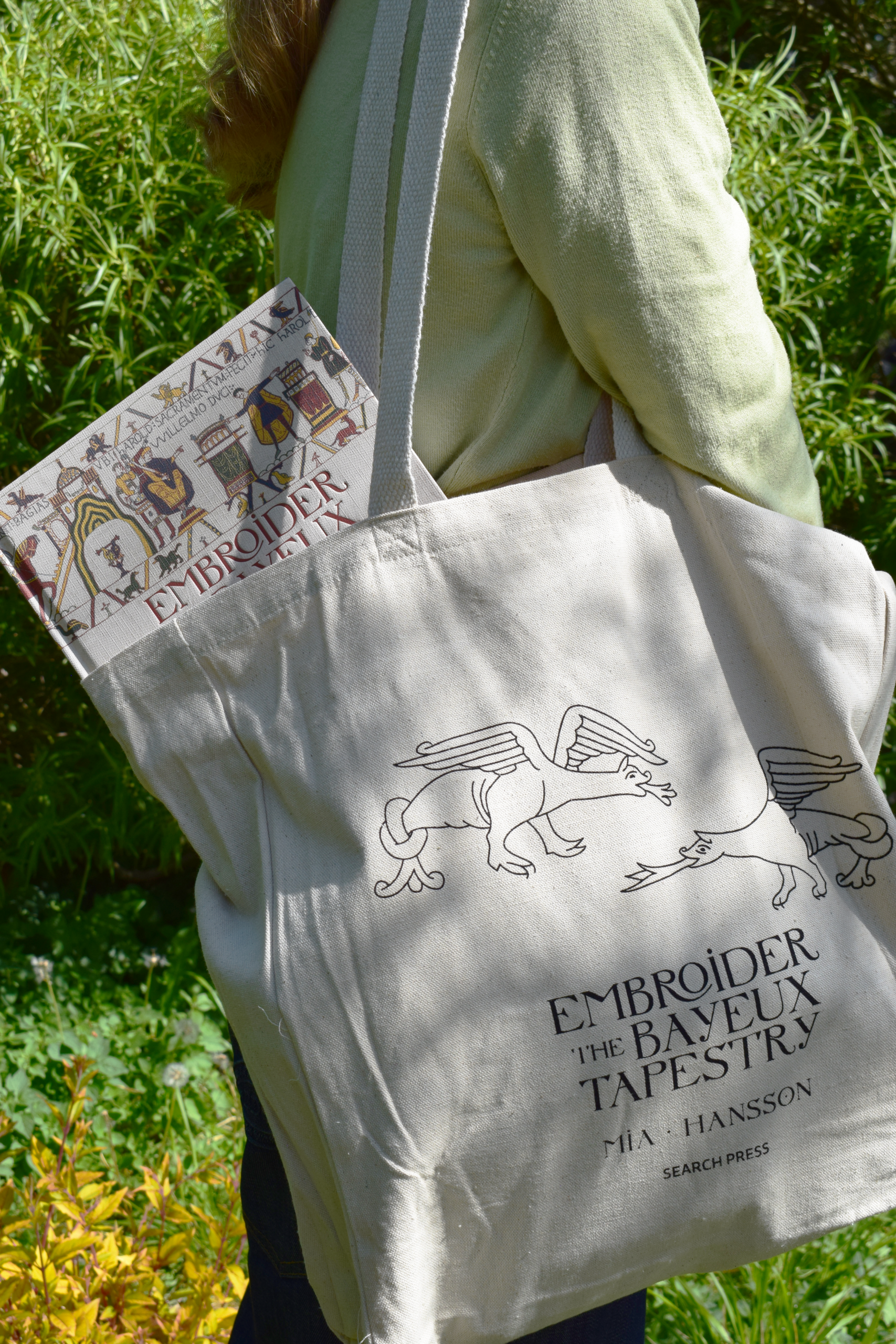 Appleton Bros. Bayeux Tapestry borsa tote da ricamare draghi