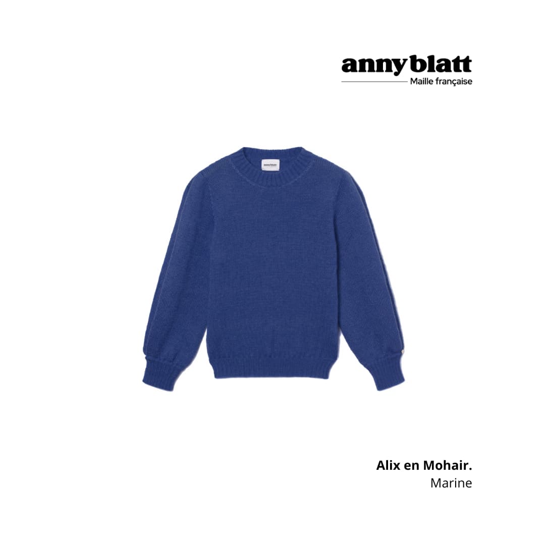 Annyblatt Alix maglione mohair seta blu marino