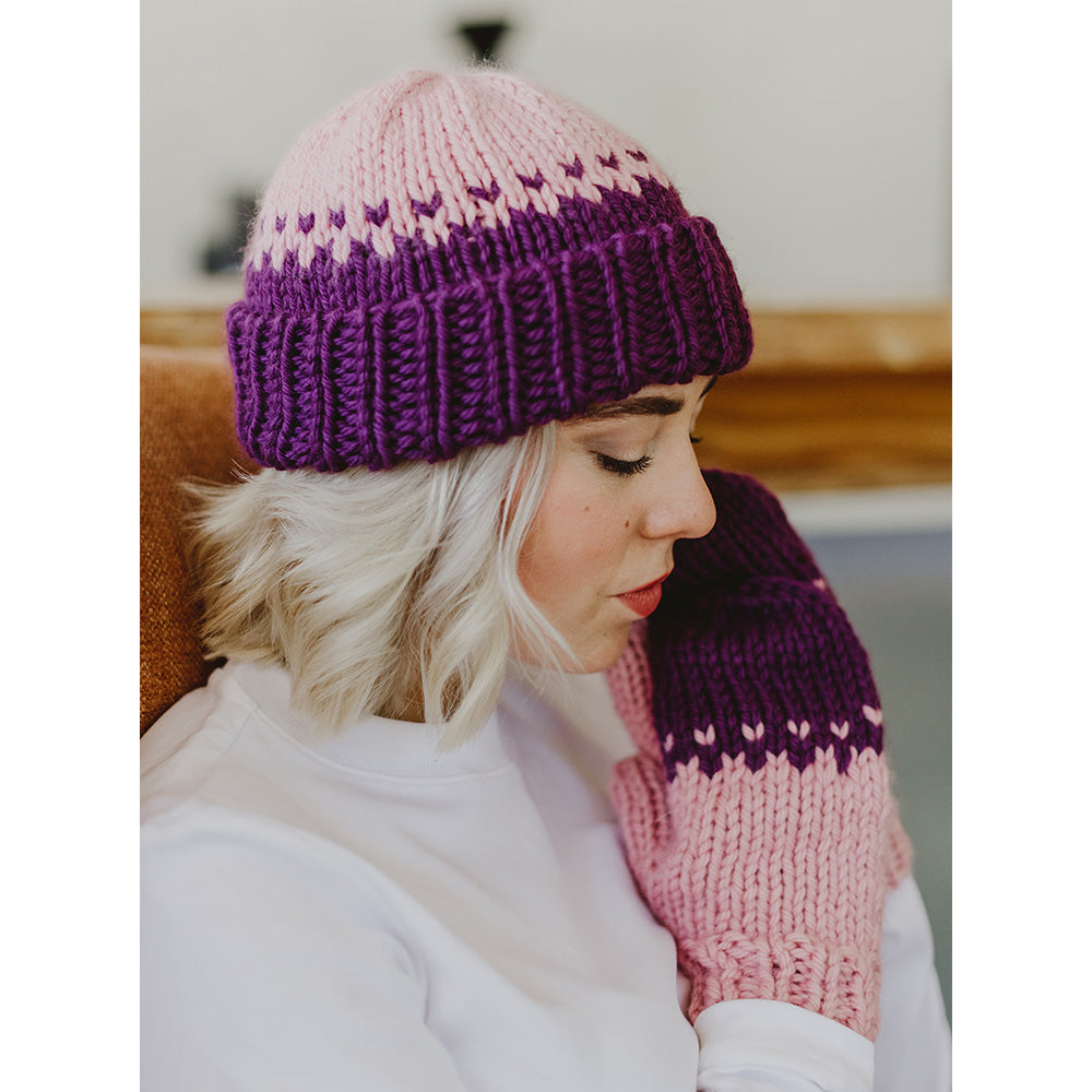 Pascuali Kosy Winter Set schema maglia cappello e muffole