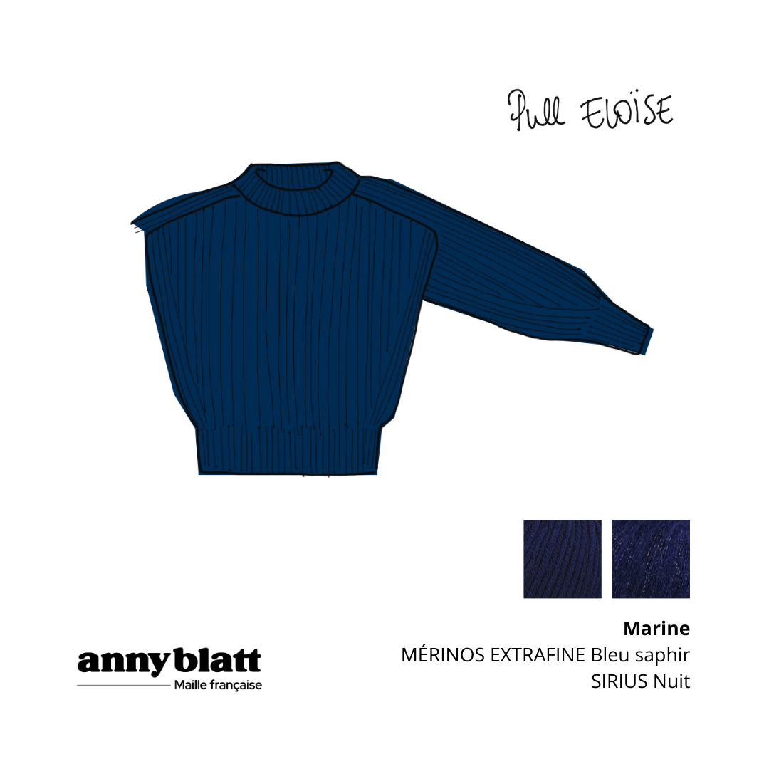 Annyblatt Eloise kit maglione marino taglia S lana
