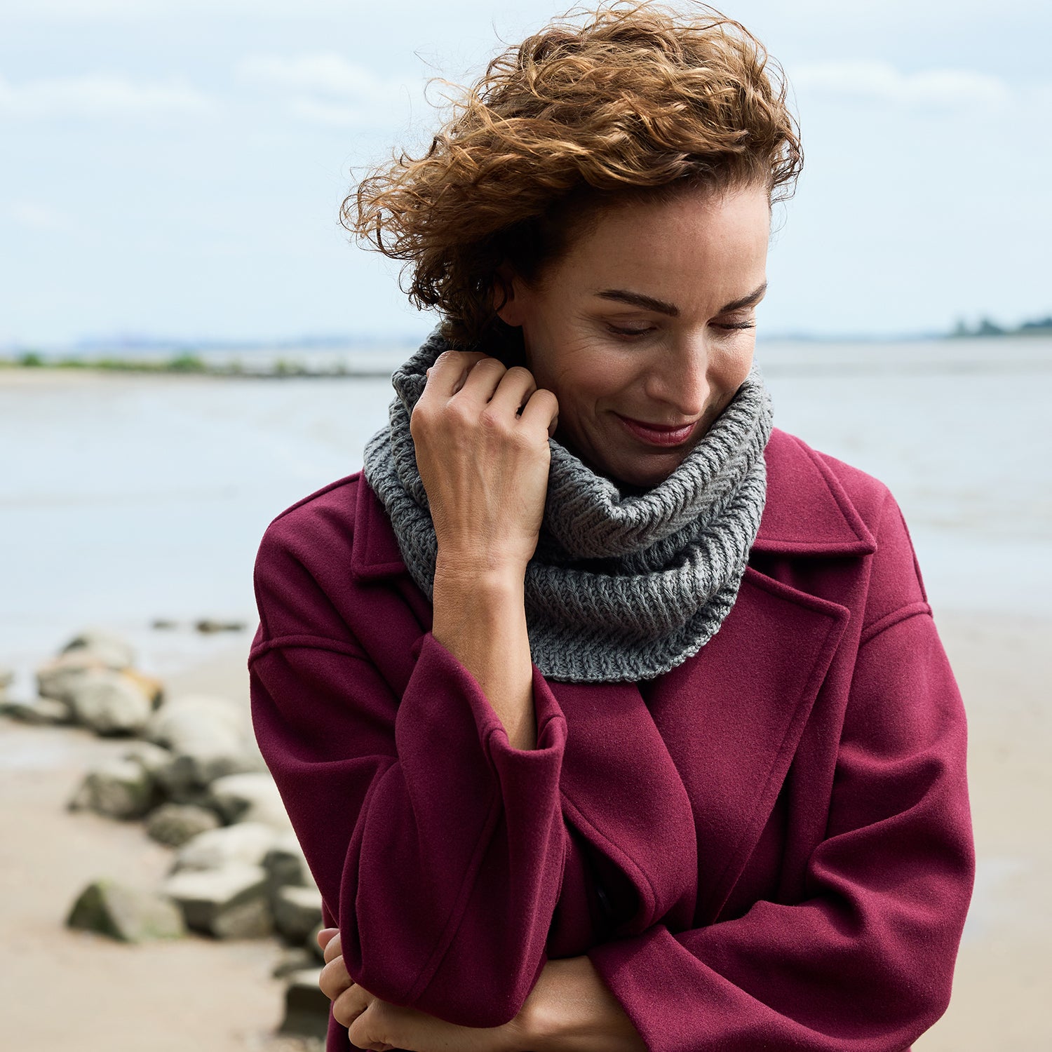 Rosy Green Cloudpath schema maglia scaldacollo zigzag