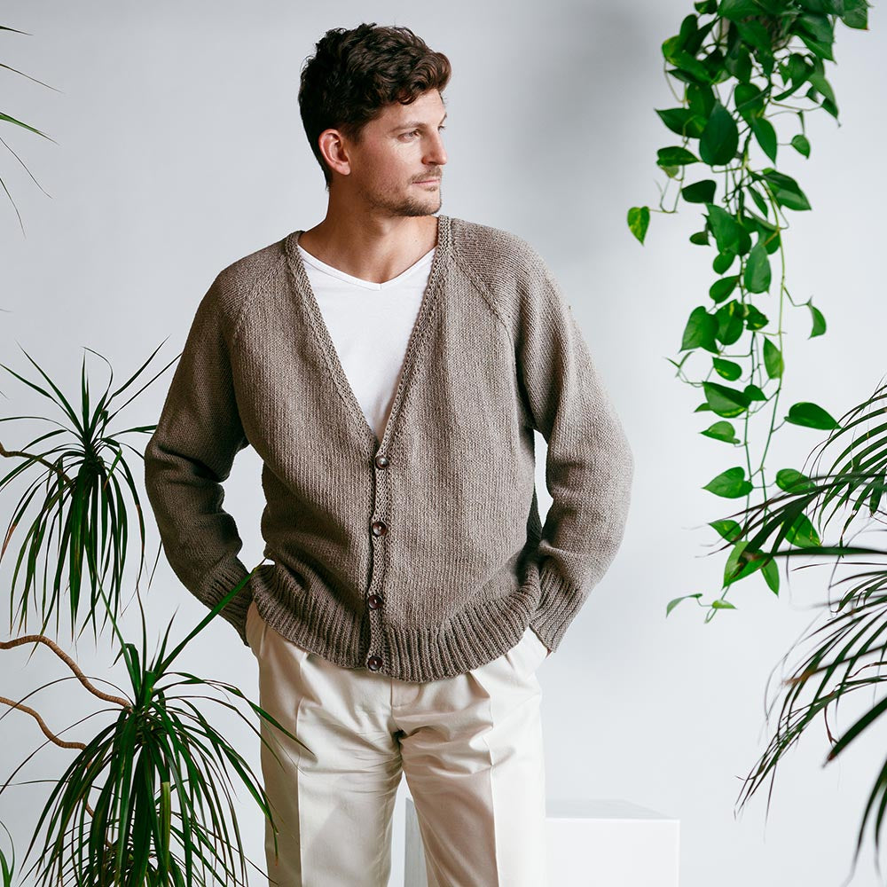 Pascuali Tarun Cardigan schema maglia uomo raglan