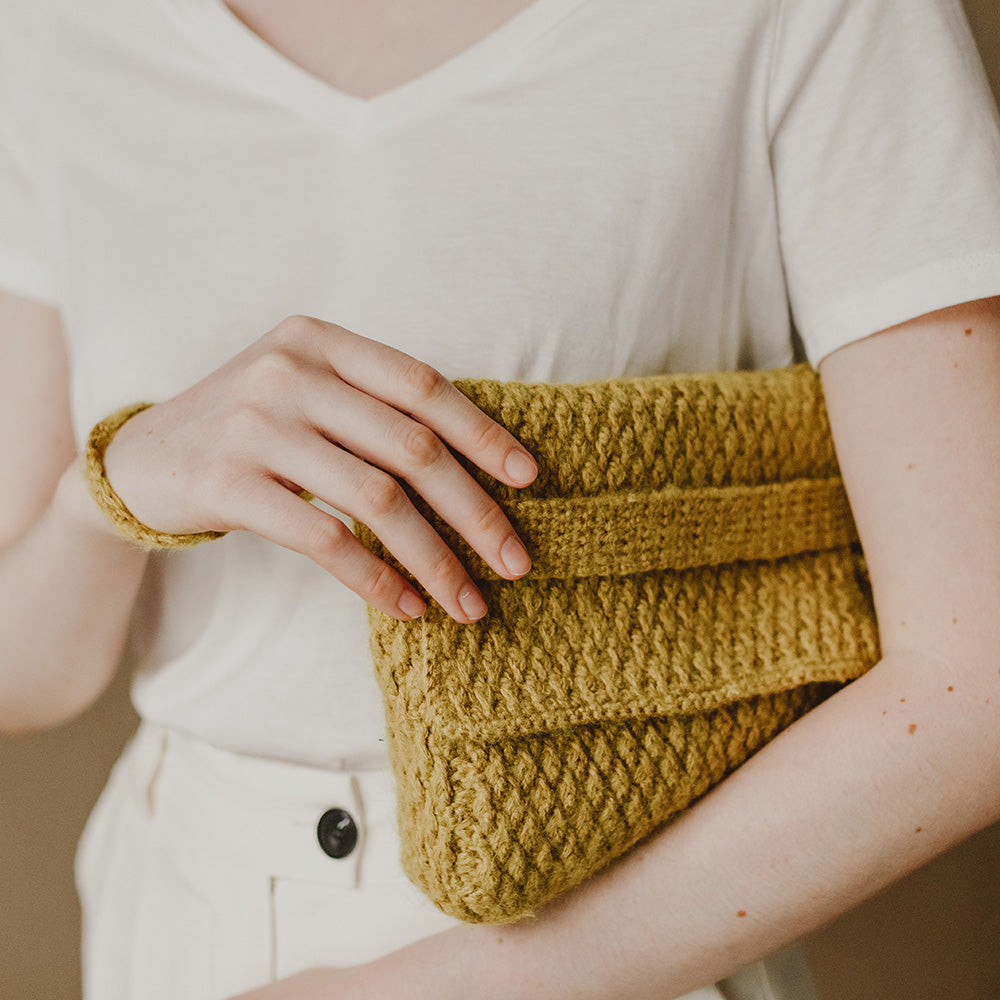 Pascuali Lunti schema uncinetto clutch cotone mohair