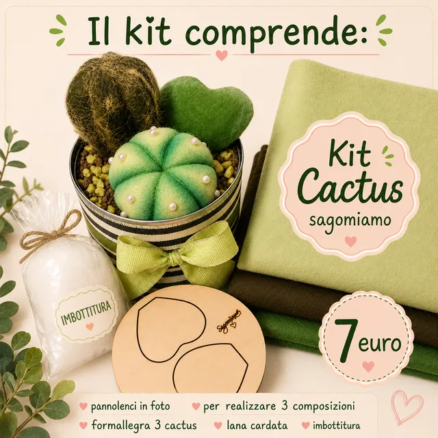 Il Filo di Arianna Sagomiamo Cactus kit sagome legno