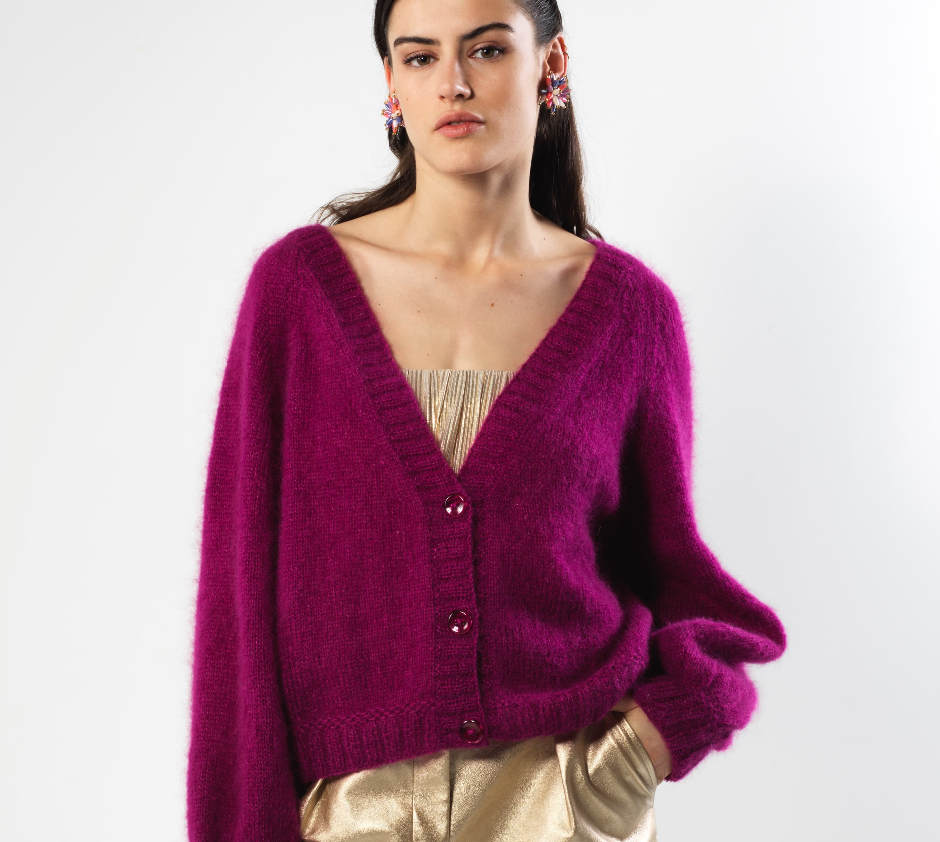 Annyblatt April gilet kit maglia taglia S mohair seta