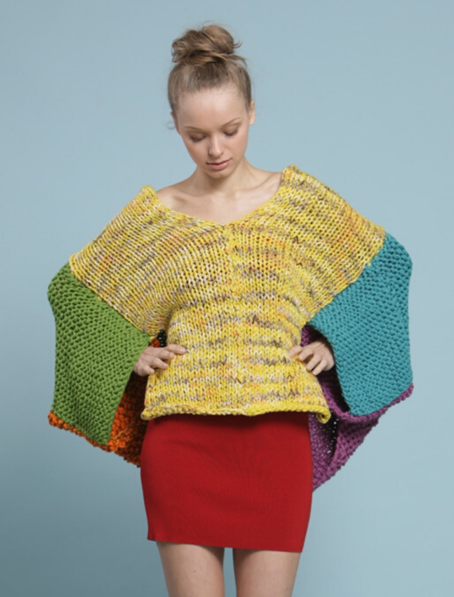 Rosarios4 107 Poncho Colorido schema poncho donna