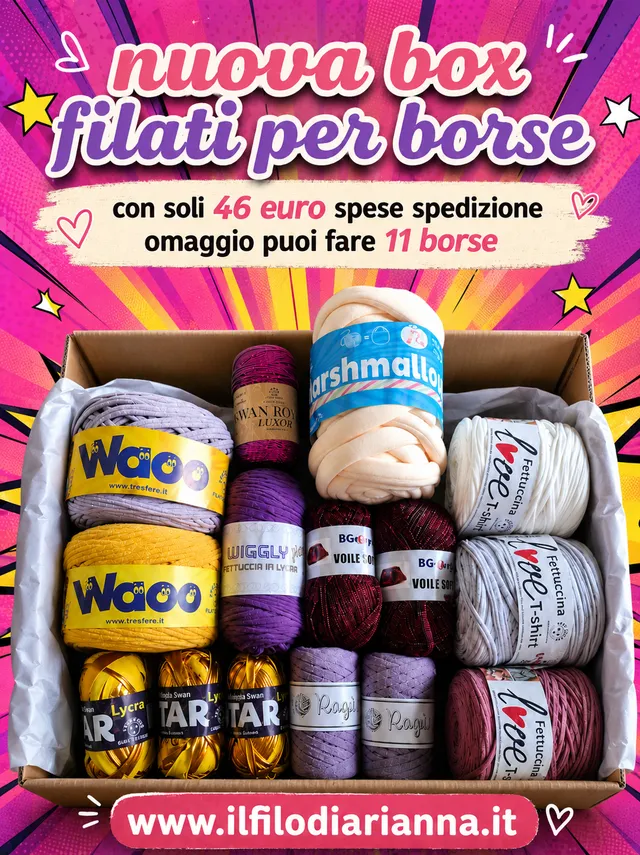 Il Filo di Arianna Box Filati Borse kit fettuccia + tutorial