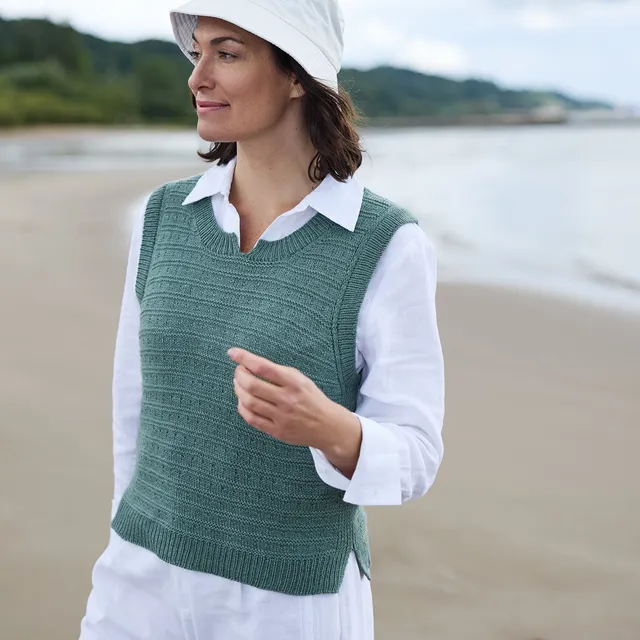 Rosy Green Wool River's Song top schema maglia top-down