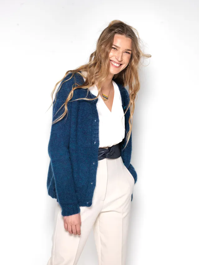 Anny Blatt Honey Moon Aude kit cardigan mohair seta