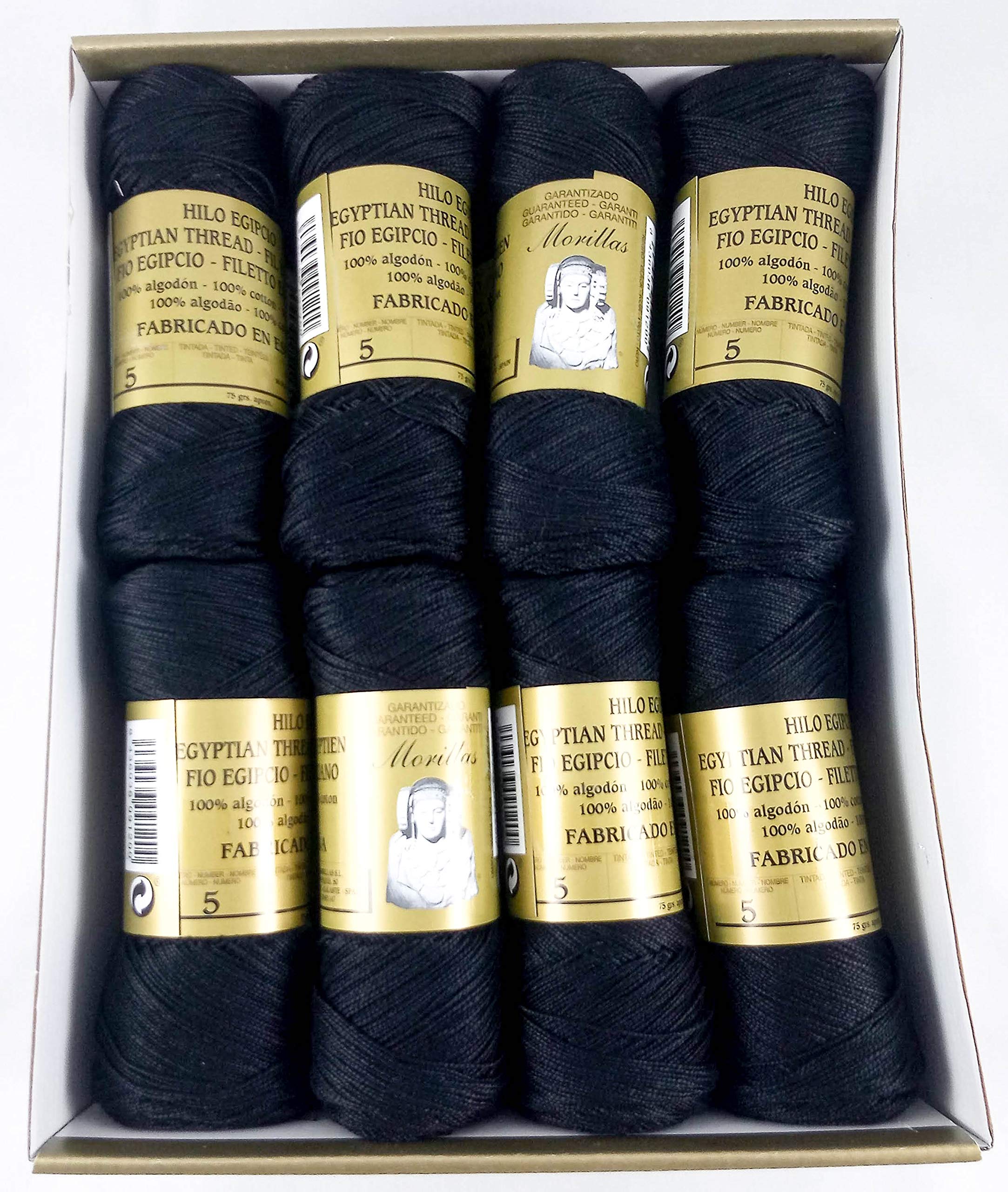Morillas Zepelines Ne 5/2 cotone perlato nero 16pz
