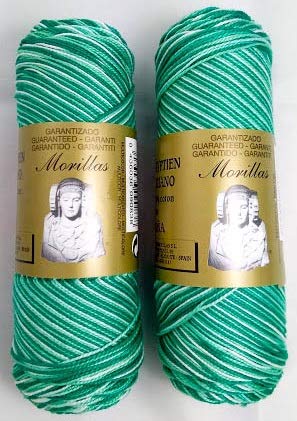 Morillas Zepelines Ne 5/2 cotone perlato turchese 30 x2 multicolore
