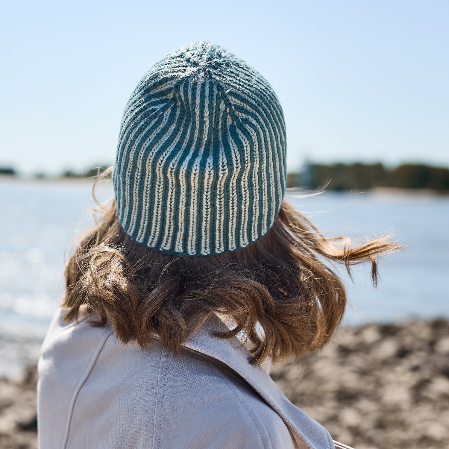 Rosy Green Wool Sakina schema cappello brioche bicolore