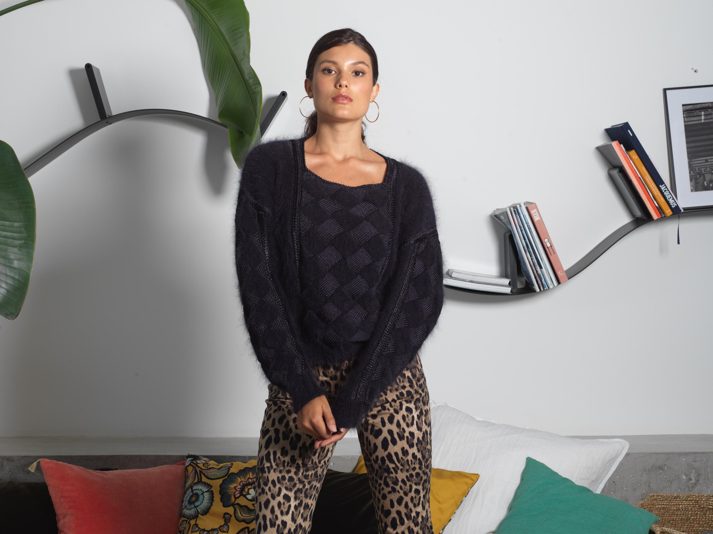 Annyblatt Angora Douceur Linda kit maglia S nero angora