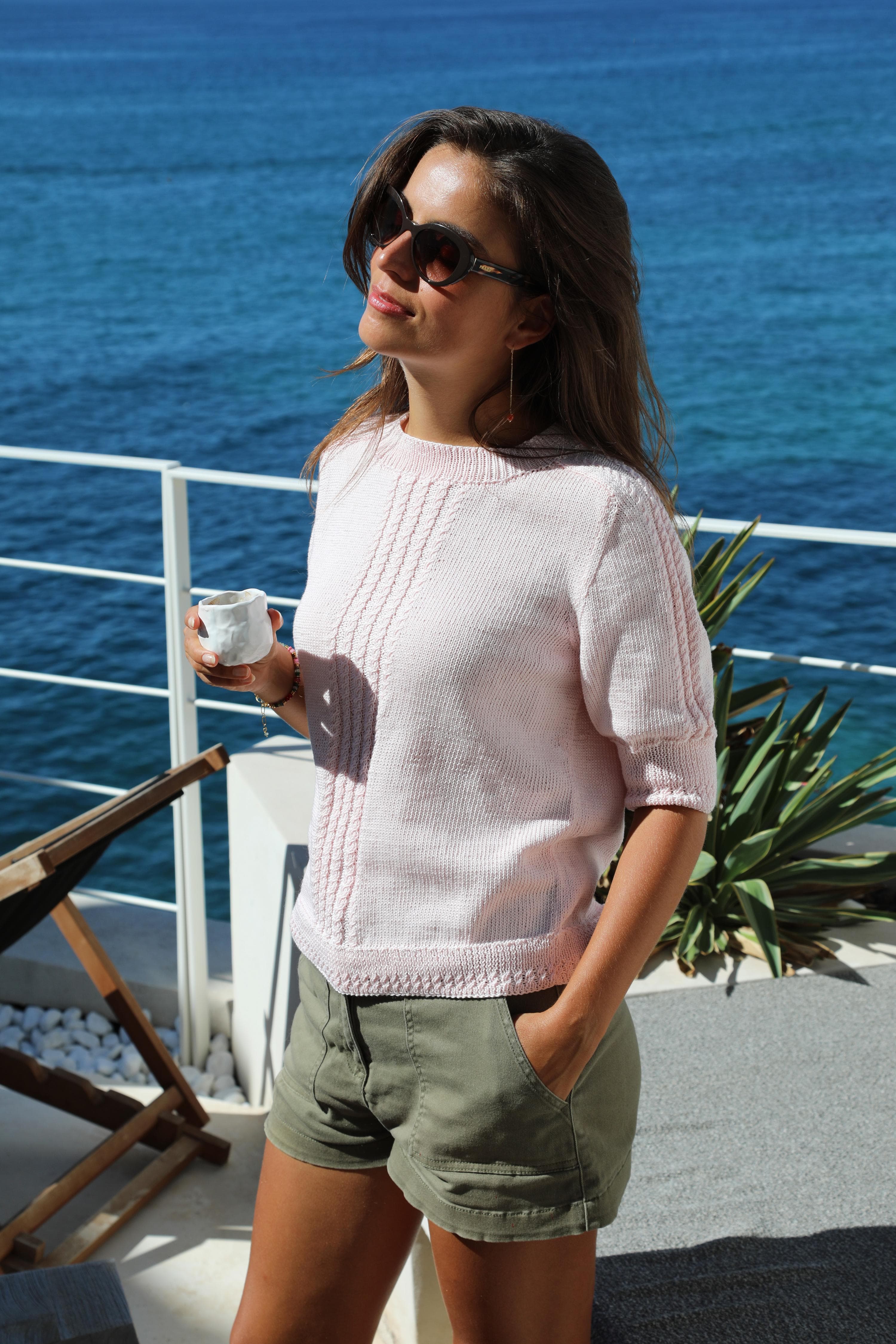 Anny Blatt Talia kit maglione cotone rosa