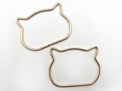 Il Filo di Arianna Gatto manici metallo 11x8 cm coppia oro