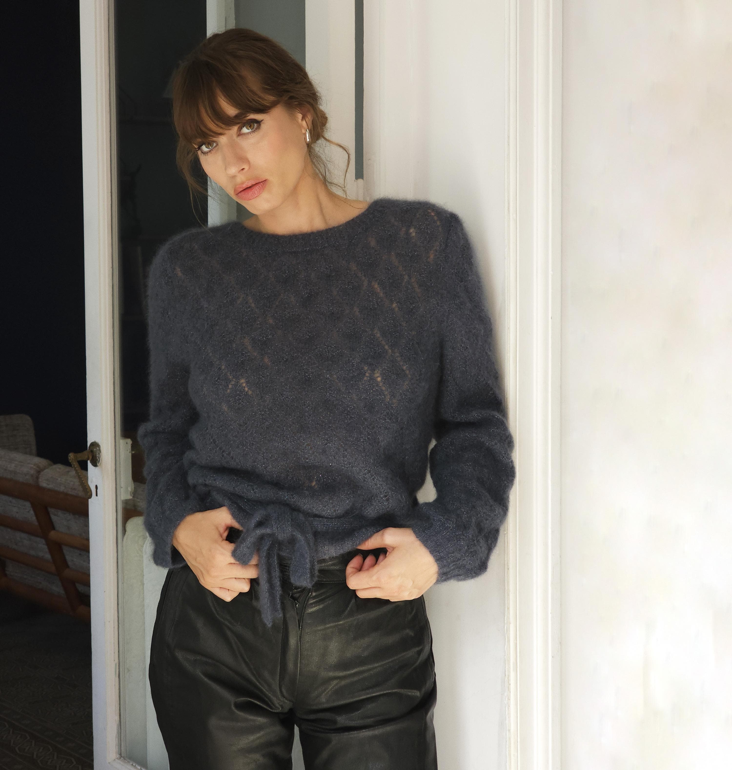 Anny Blatt Abigail cardigan incrociato kit mohair seta