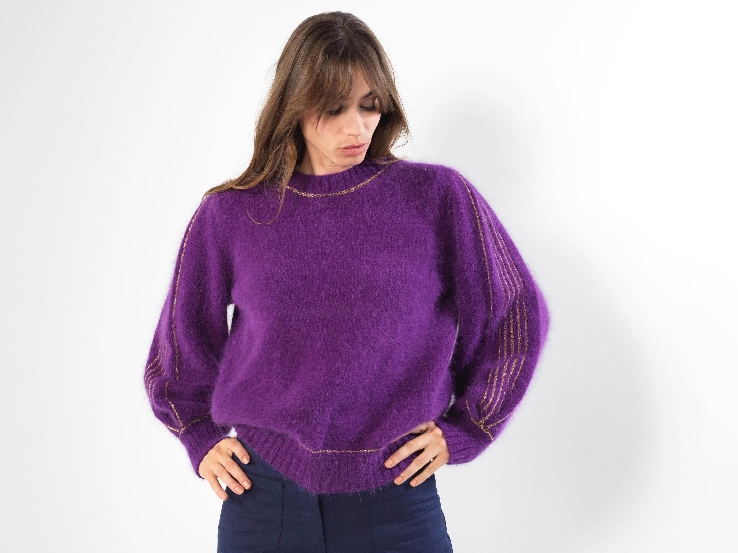 Annyblatt Alix maglione angora mora oro