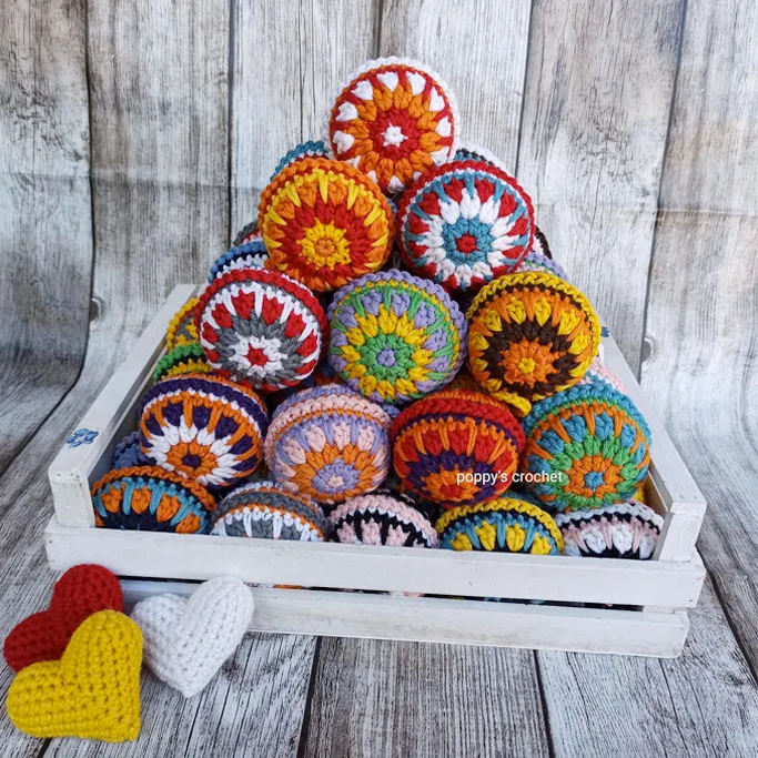 Gomitolorosa Palline Natale crochet 3 pezzi in lana