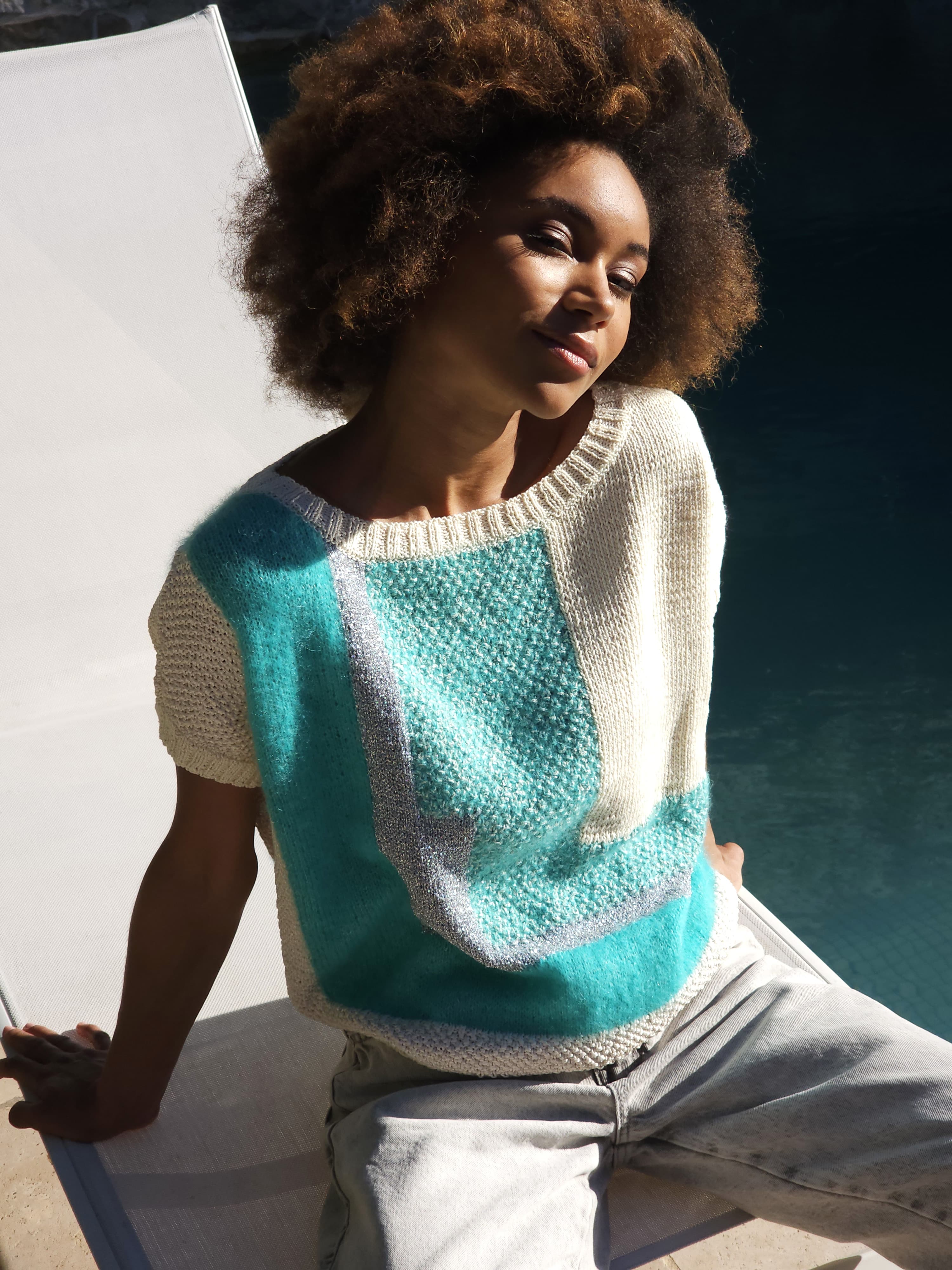 Annyblatt Ivy top kit maglia estivo jacquard
