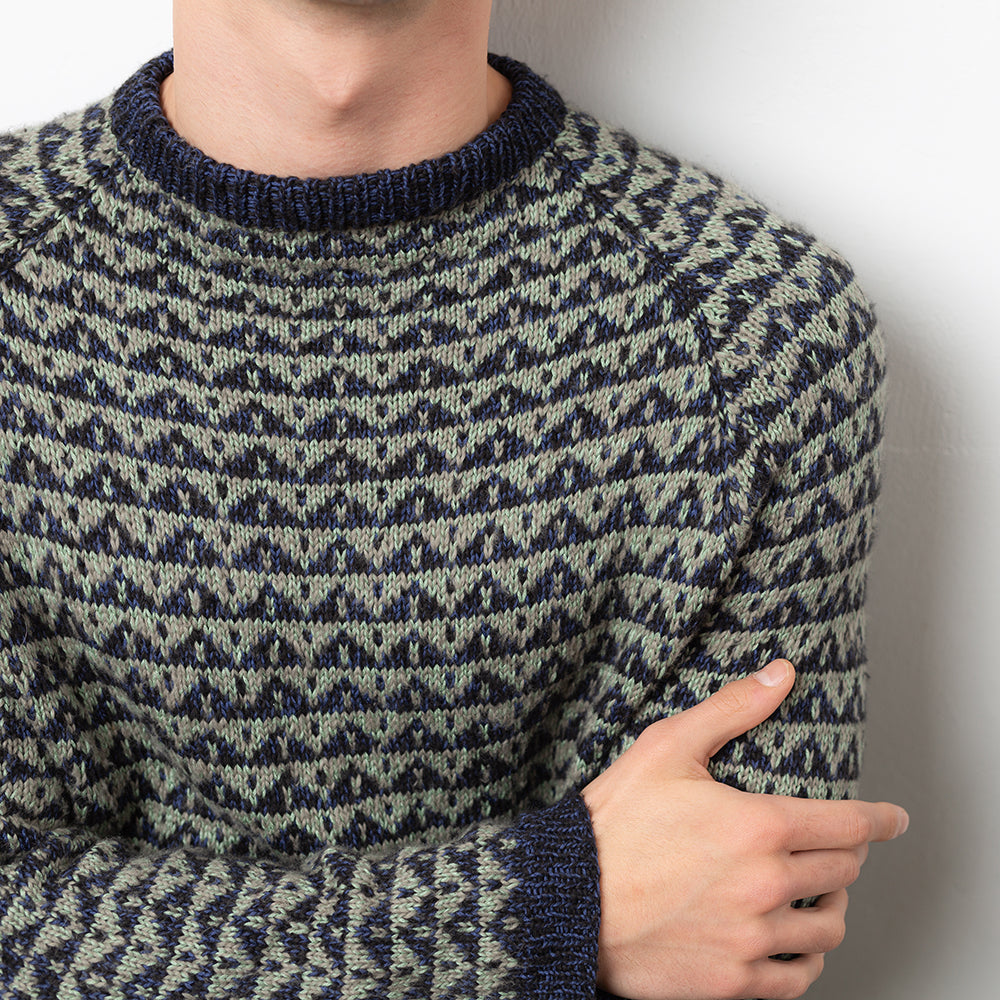 Pascuali Trigon schema maglia maglione uomo bicolore