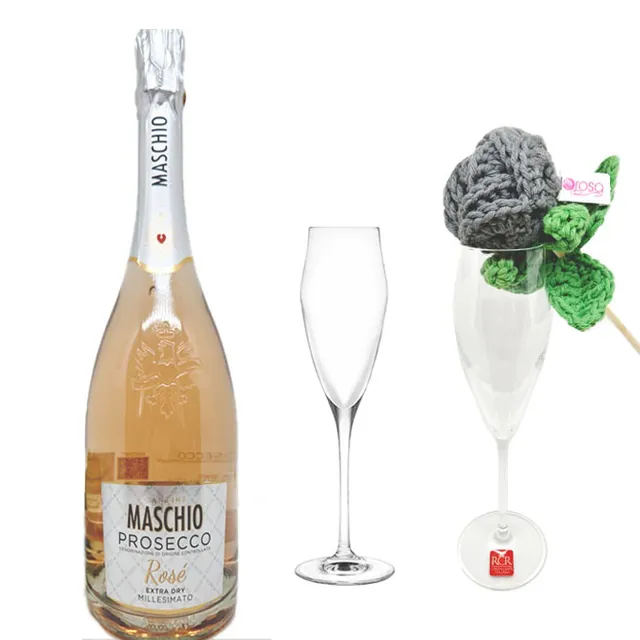 Gomitolorosa Dolce Brindisi per 2 set prosecco calici