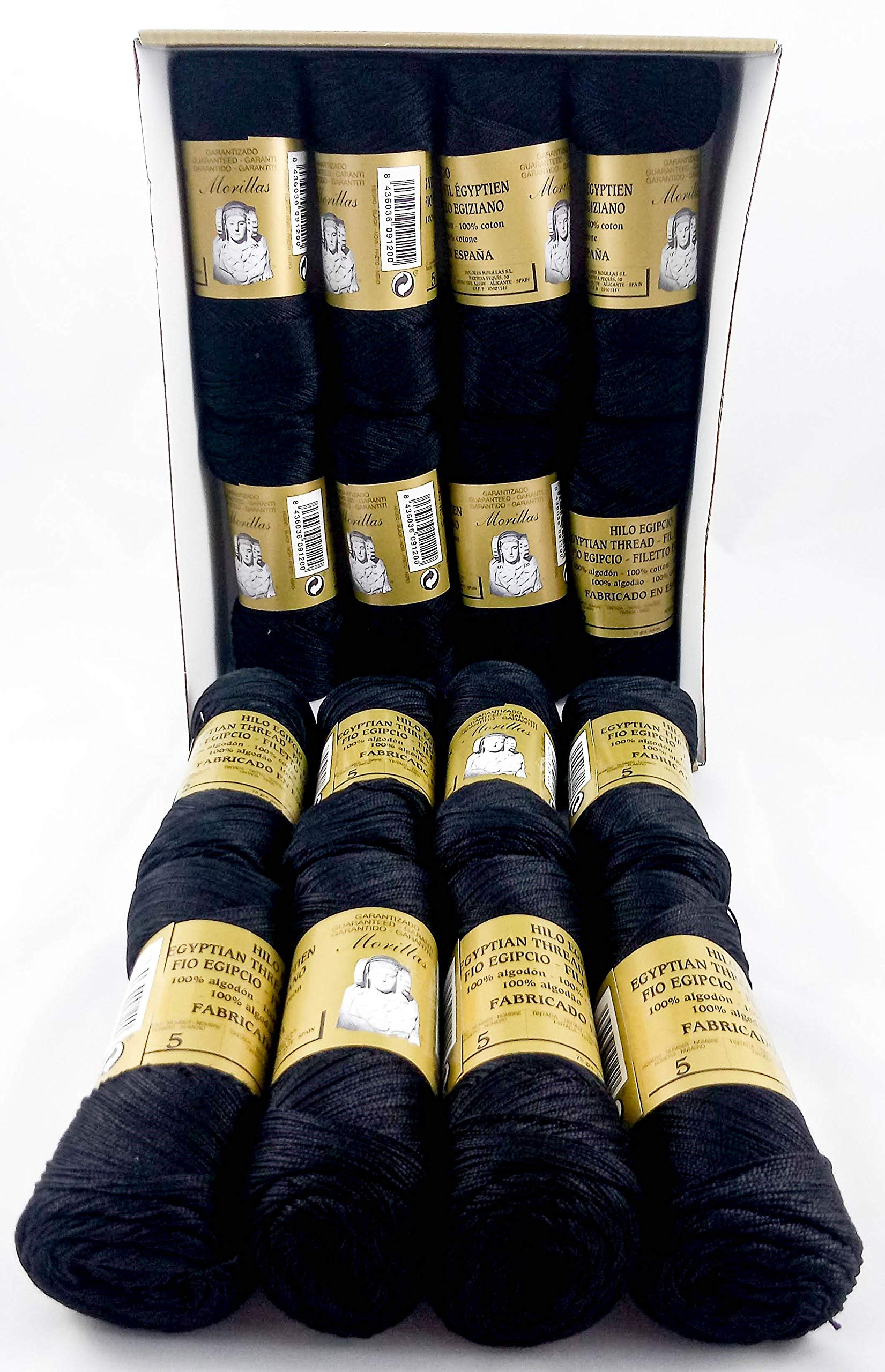 Morillas Zepelines Ne 5/2 cotone perlato nero 16pz