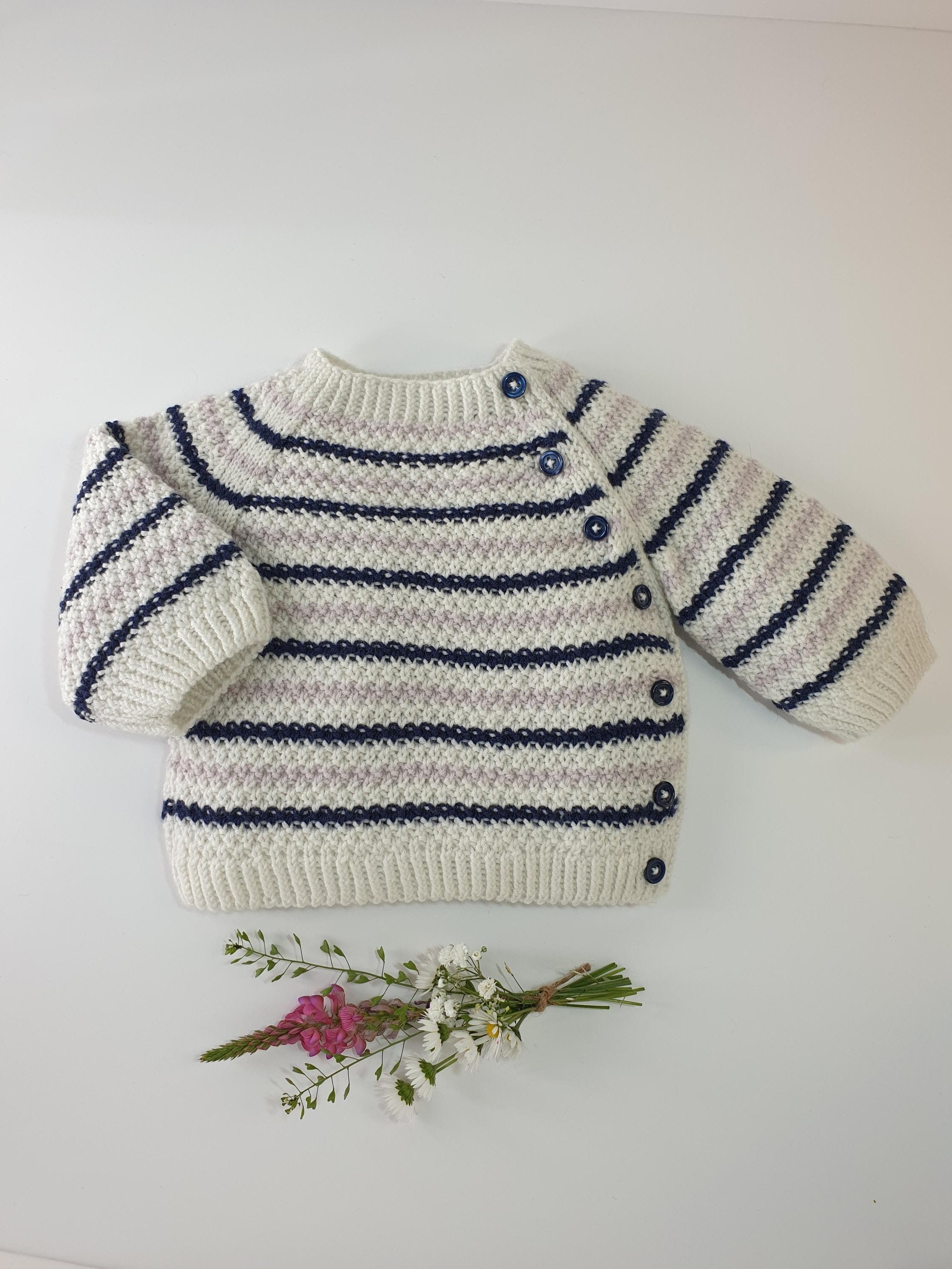 Anny Blatt Baby Peuplier kit maglioncino merino bianco taglia 1