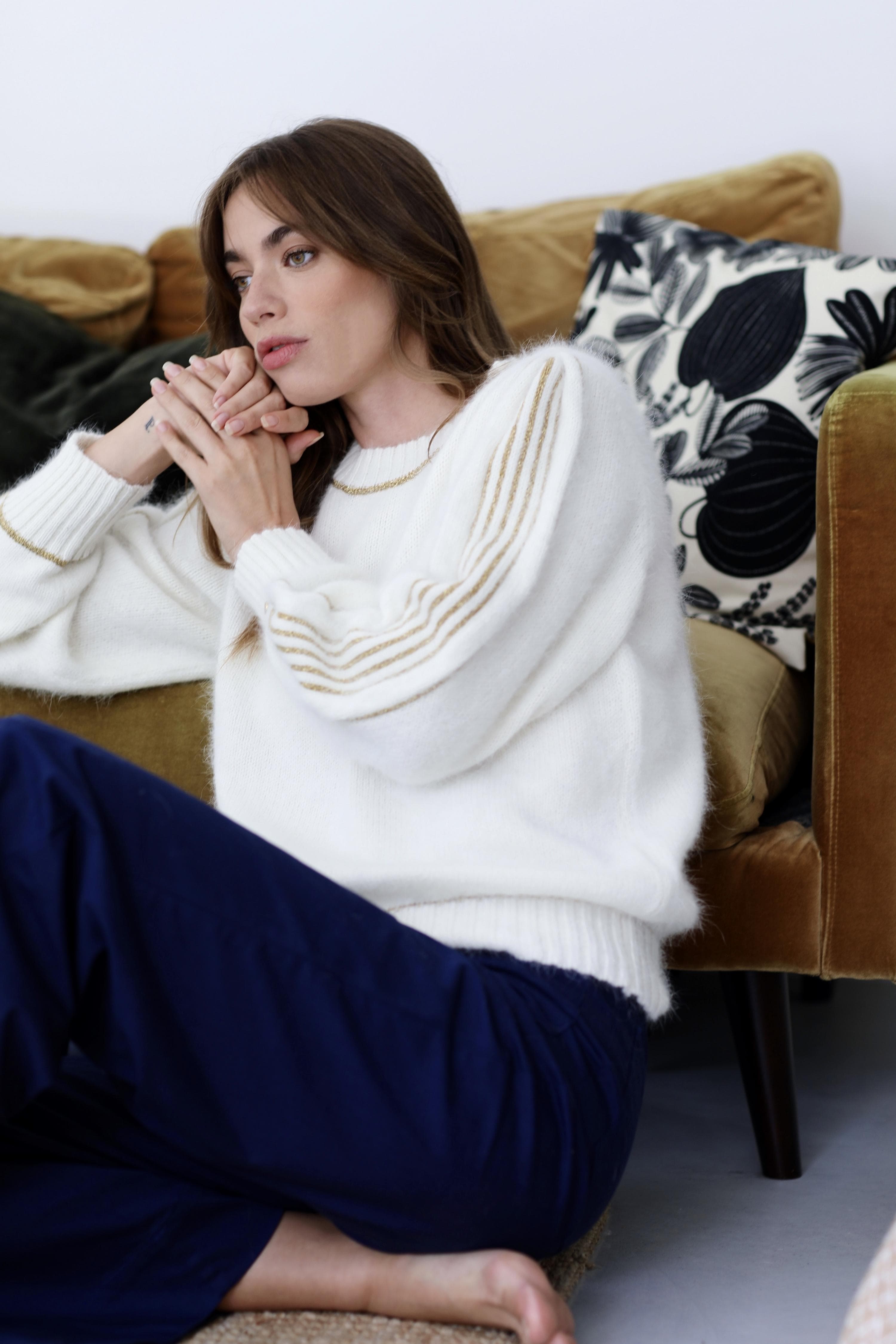 Annyblatt Angora Douceur Alix kit maglia S oro angora