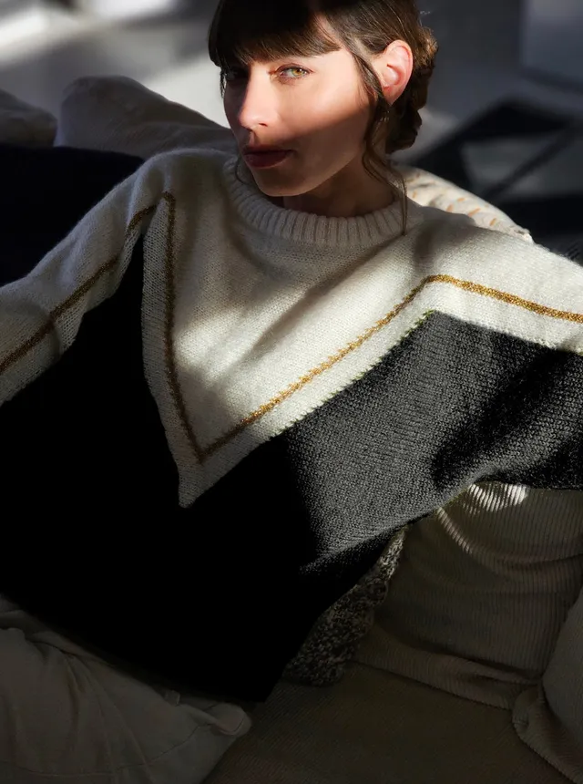Annyblatt Cyclone maglione girocollo mohair nero oro