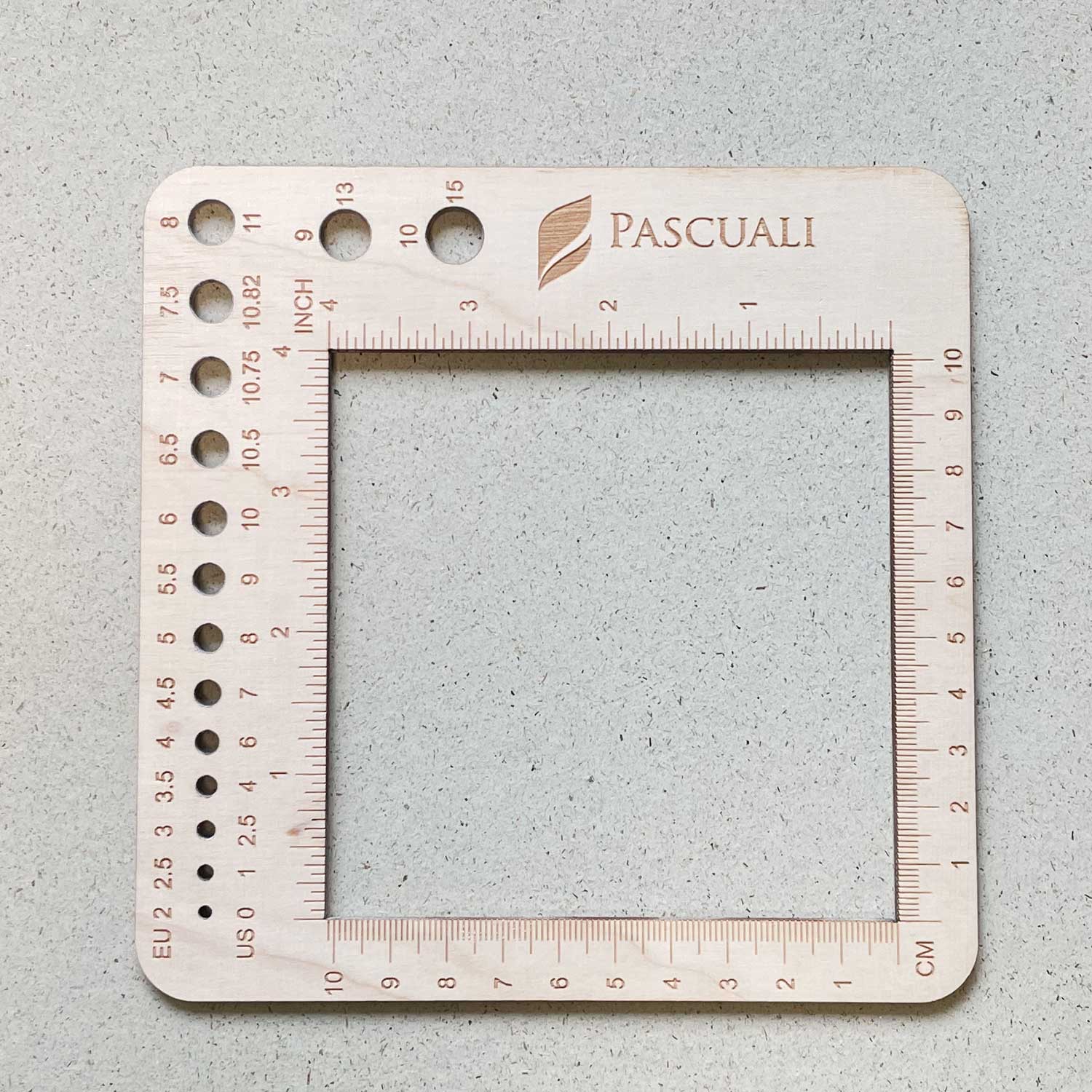 Pascuali righello legno quadrato 15x15 campione 10x10