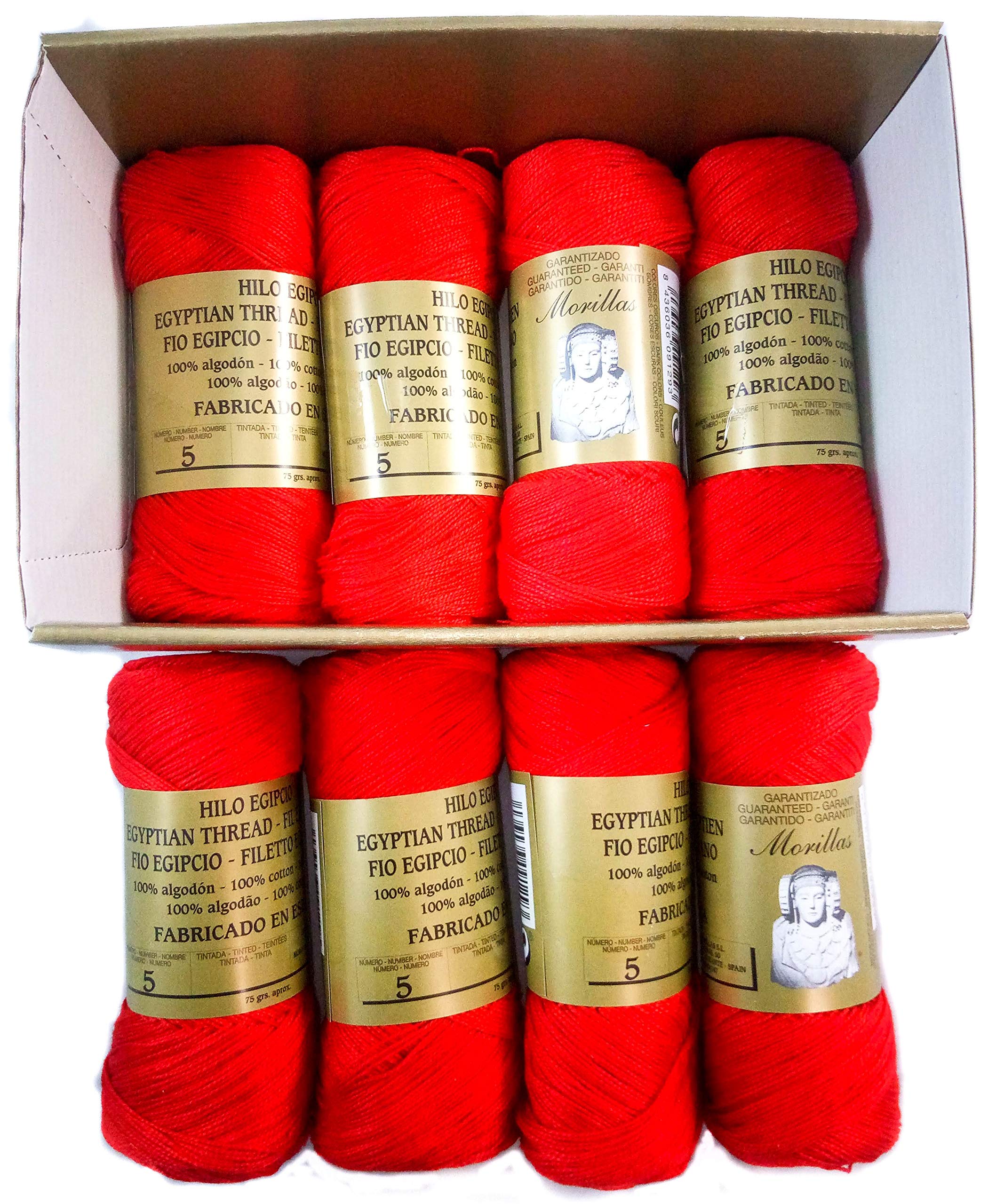 Morillas Zepelines Ne 5/2 filo di cotone rosso 11 8 pezzi mercerizzato