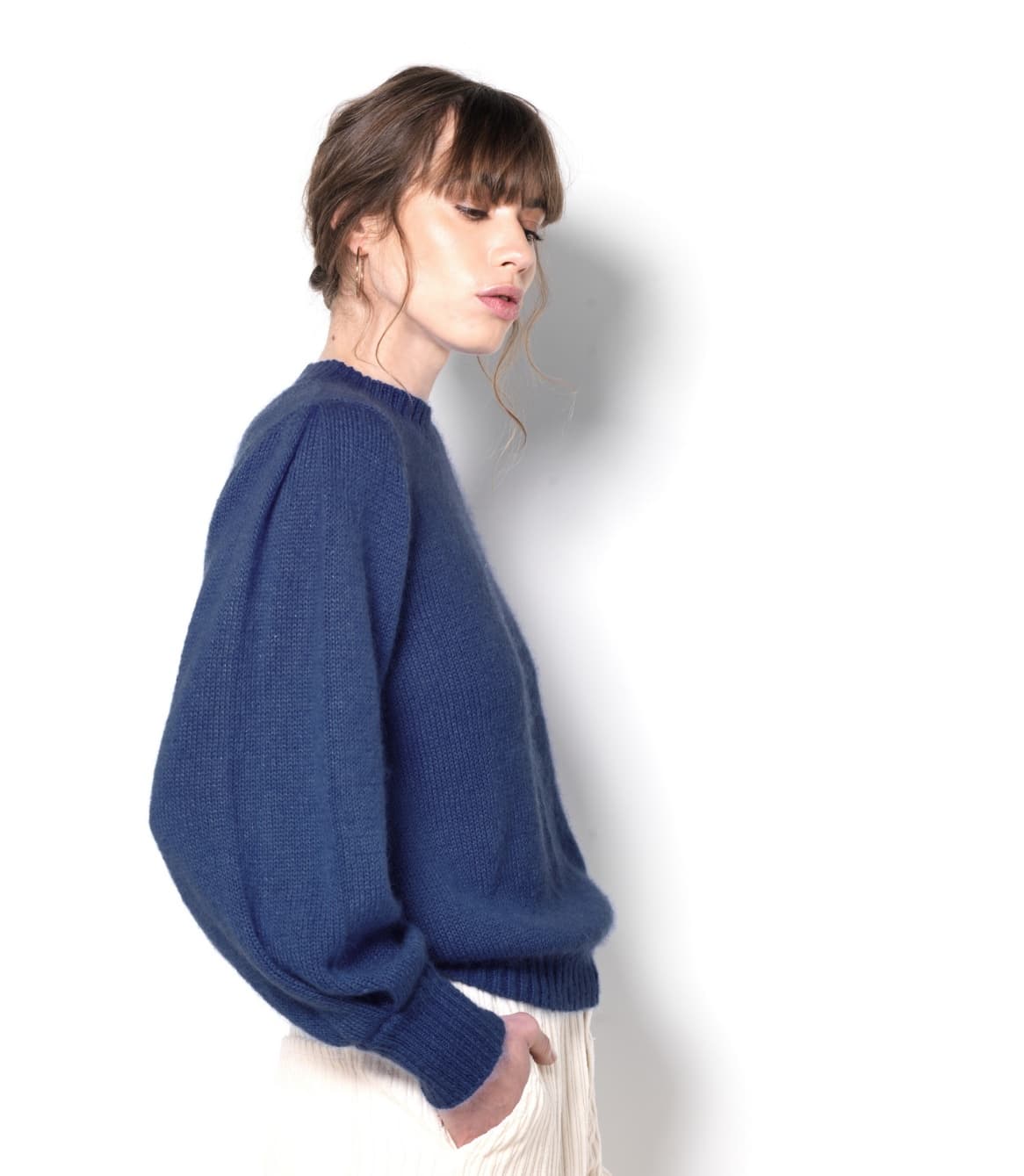 Annyblatt Alix maglione mohair seta blu marino