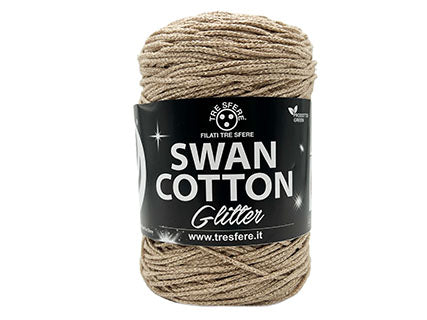 Il Filo di Arianna Swan Cotton Glitter cordino nero 01 250 g