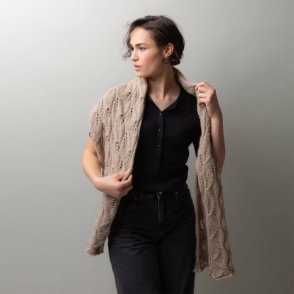 Pascuali Whirling Leaves schema scialle foglie cashmere
