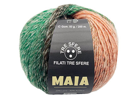 Il Filo di Arianna Maia filato verde-lilla 50 g irrestringibile