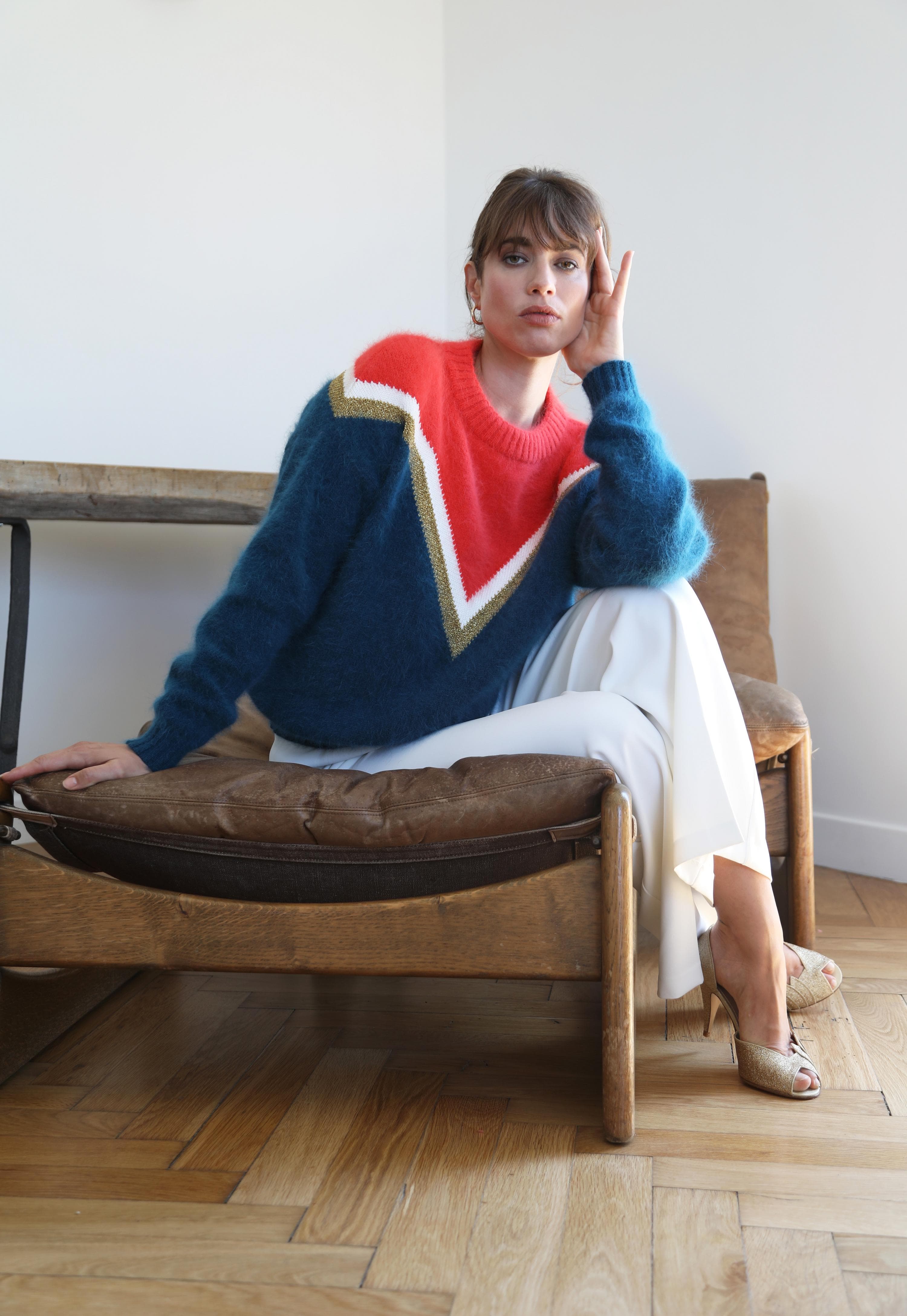 Annyblatt Celeste maglione angora bicolore