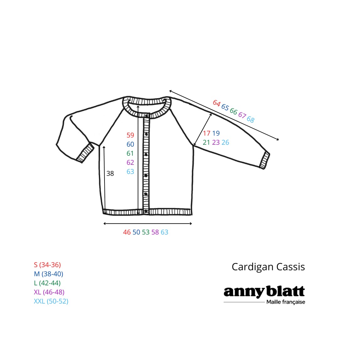 Annyblatt Honey Moon Cassis cardigan kit ferri S Capucine