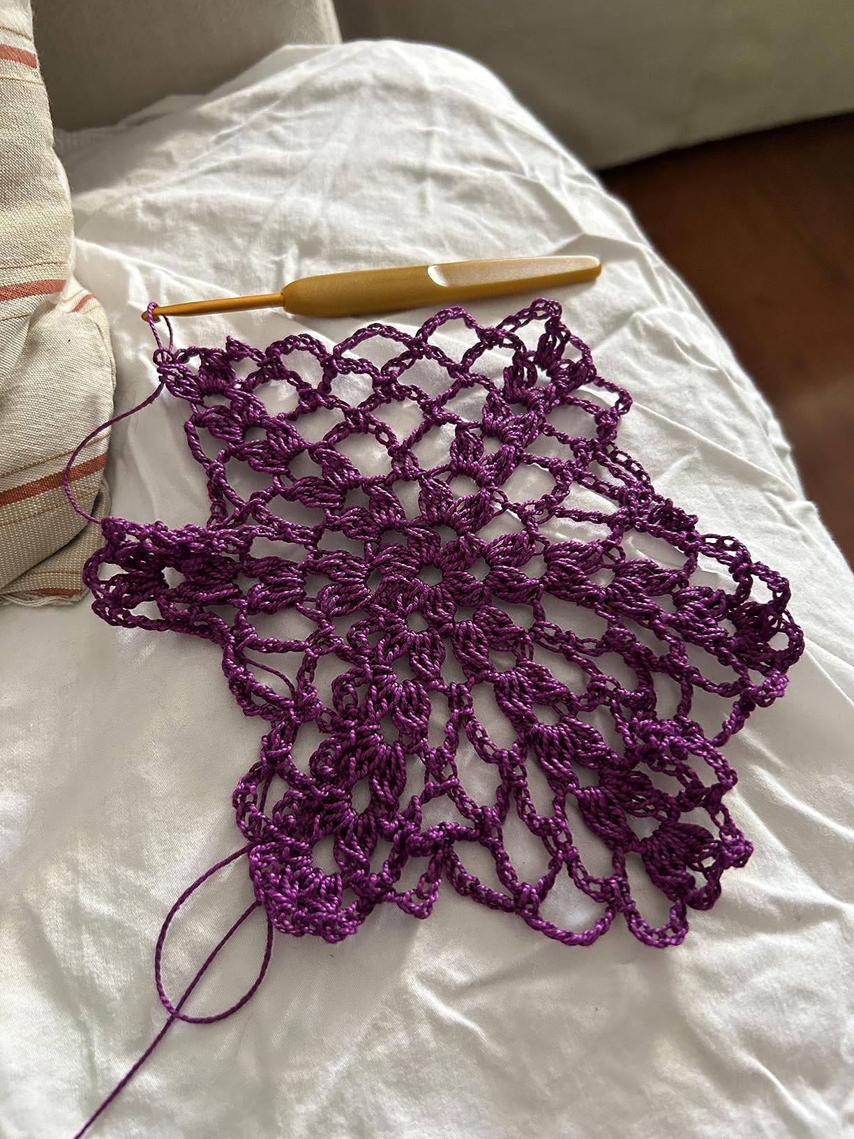 Morillas Zepelines Ne 5/2 cotone perlato viola 15 x8 tinta unita