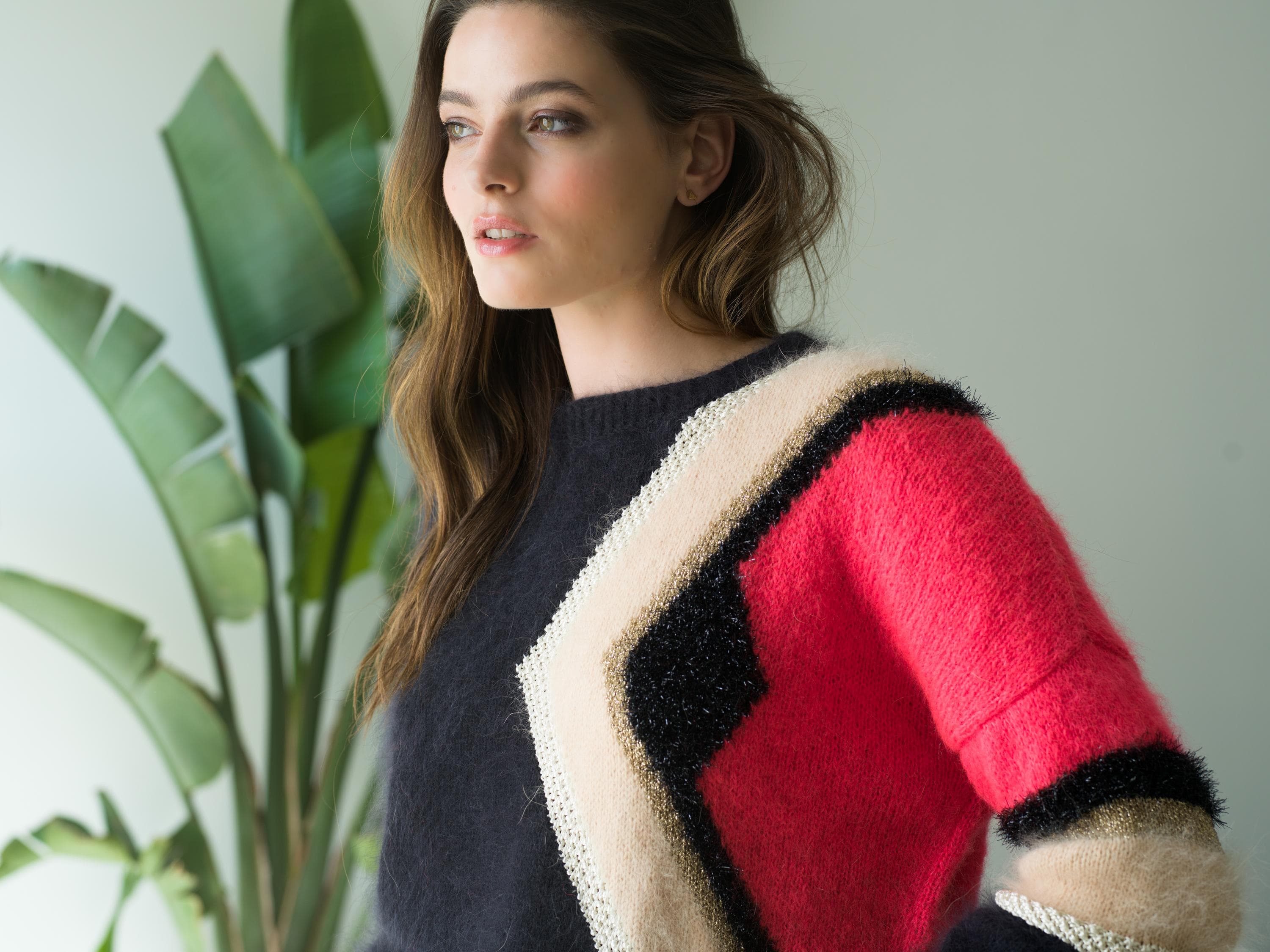 Annyblatt Daphne kit maglia angora taglia S nero dune neon